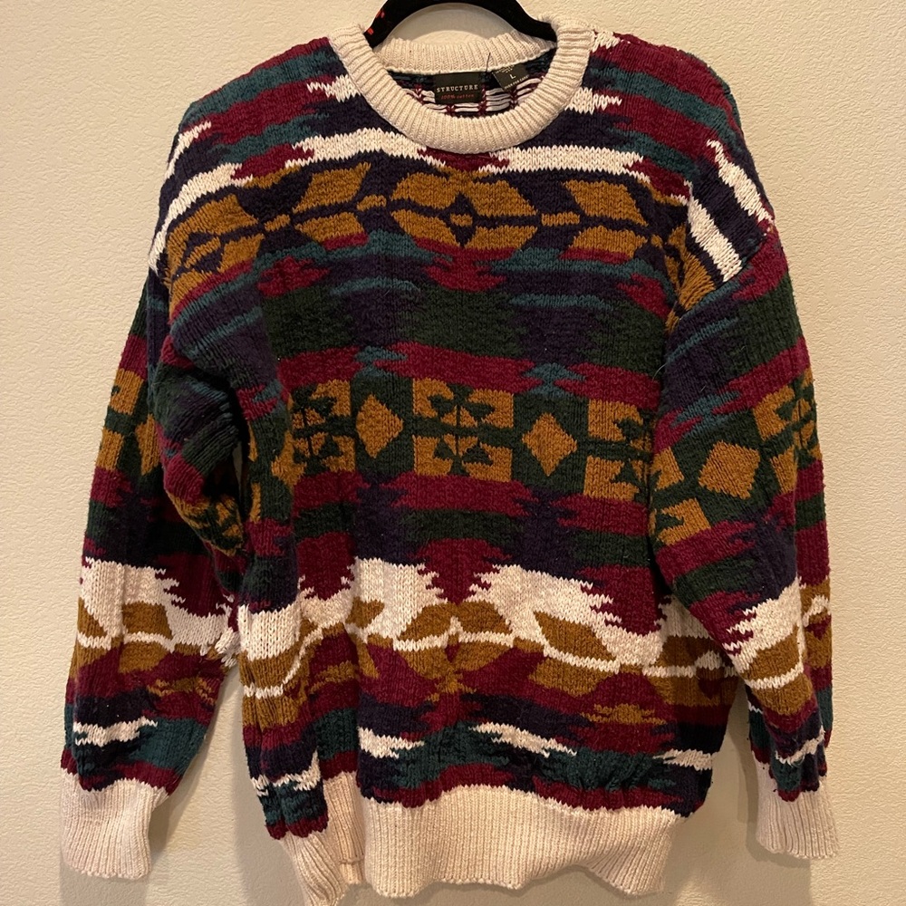 Mens Large Vintage Comfy Grandpa Sweater